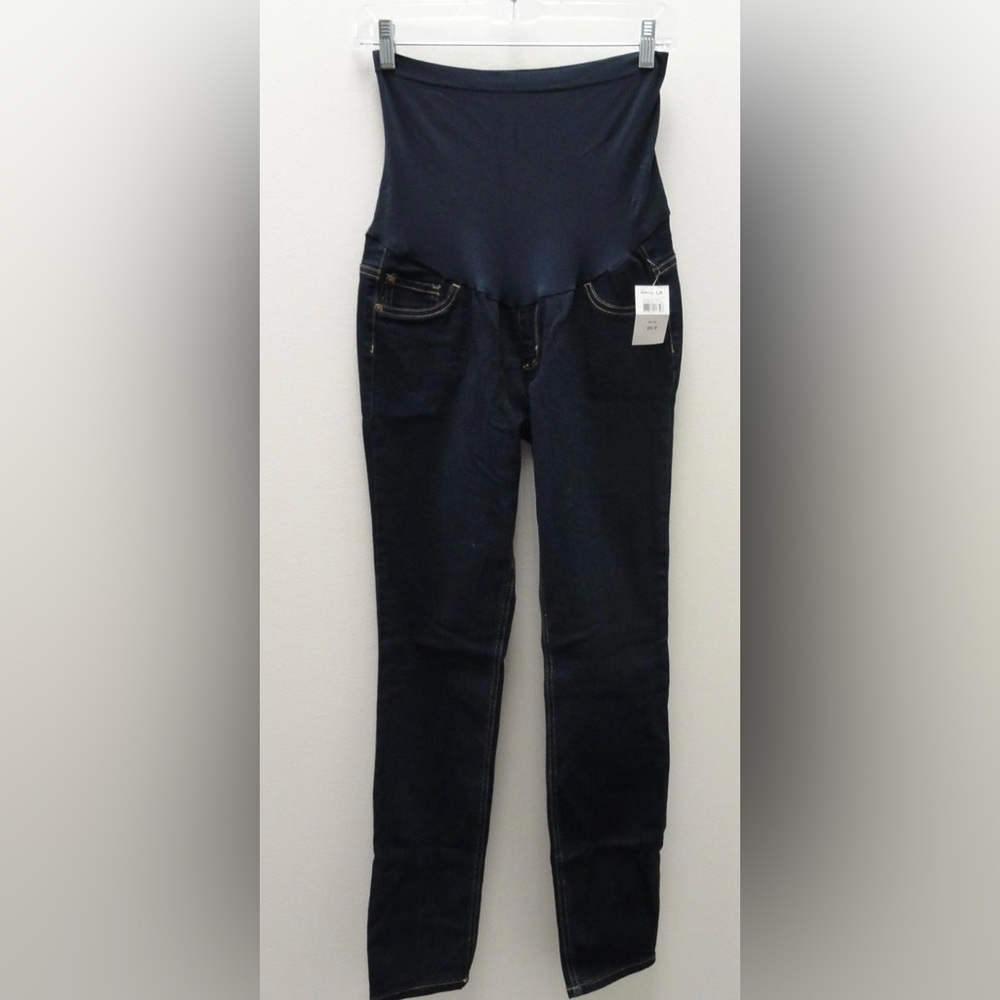 NWT Indigo Blue brand maternity jeans, slim leg dark wash, size Large (LM)